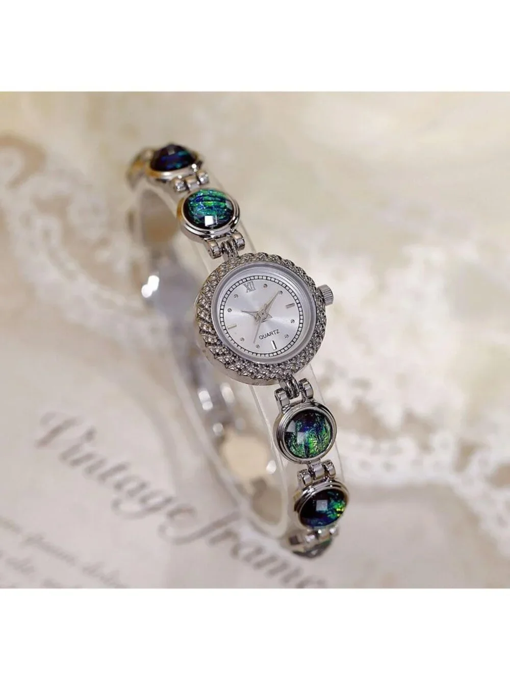 Women's Silver Crystal Diamond Bracelet Watch Stainless Steel Luxury Quartz